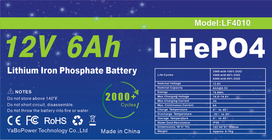 Inteligentny akumulator BMS 12v 6ah Lifepo4 Deep Cycle 2000 cykli