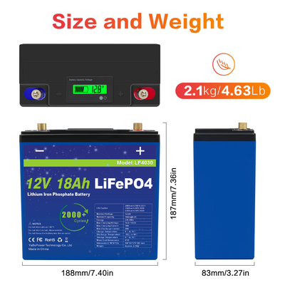 Lekki akumulator Lifepo4 12 V 18 Ah Duża pojemność Długi cykl życia 3 lata gwarancji