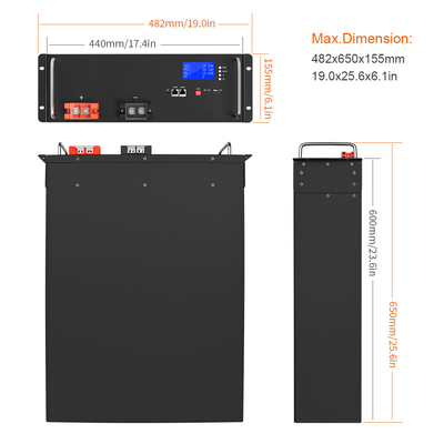 Solar Lifepo4 Home Battery Backup 48v 100ah Lifepo4 5,12 kWh z BMS