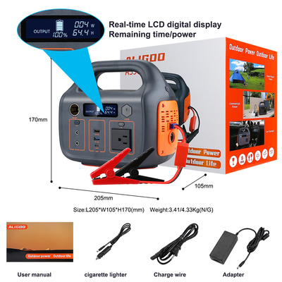 Strona główna 110v 220v Camping Solar Generator 300W zewnętrzna przenośna elektrownia z rozruchem samochodu