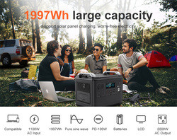 Ups Przenośna elektrownia litowa Lifepo4 Solar 2000W 1000 W Dwukierunkowa szybka