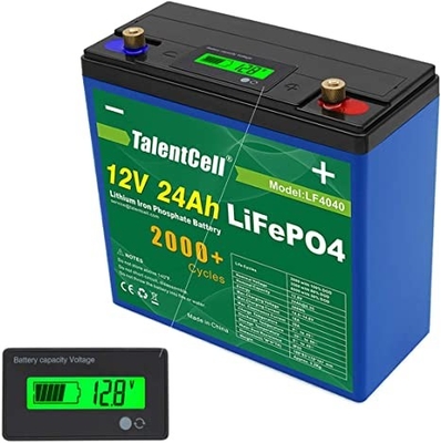 Akumulator litowy 12v 24ah Lifepo4 Akumulator o dużej pojemności z wyświetlaczem LCD